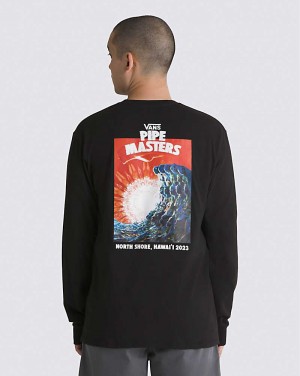 Vans 2023 Pipe Masters Poster Long Sleeve Tişört Erkek Siyah | Türkiye CPN165928