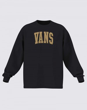 Vans Arched Long Sleeve Tişört Erkek Siyah | Türkiye YAO126894