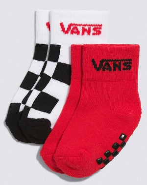 Vans Bebek Drop V Classic 2-Pack Çorap Çocuk Kırmızı | Türkiye URO290548