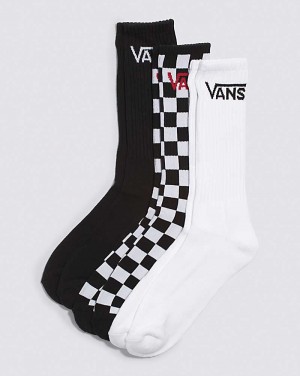 Vans Classic Crew 3-Pack Çorap Kadın Siyah | Türkiye DRM165829