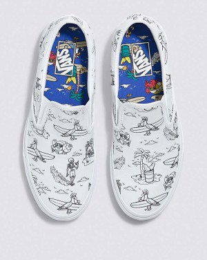 Vans Classic Slip-On Ayakkabı Erkek Beyaz | Türkiye SJO536421