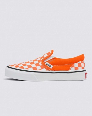 Vans Classic Slip-On Checkerboard Ayakkabı Çocuk Kırmızı Turuncu | Türkiye ORX736109