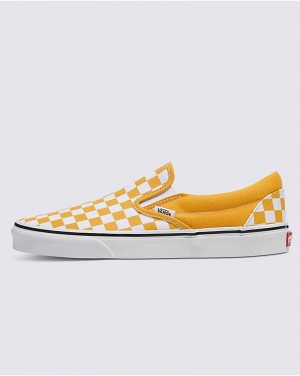 Vans Classic Slip-On Checkerboard Ayakkabı Kadın Sarı | Türkiye MAN542360