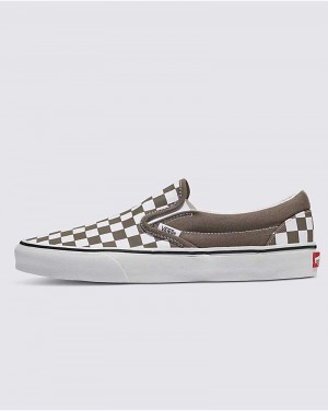 Vans Classic Slip-On Checkerboard Ayakkabı Kadın Haki | Türkiye BGC746518