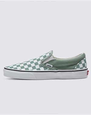 Vans Classic Slip-On Checkerboard Ayakkabı Kadın Yeşil | Türkiye ATV985741