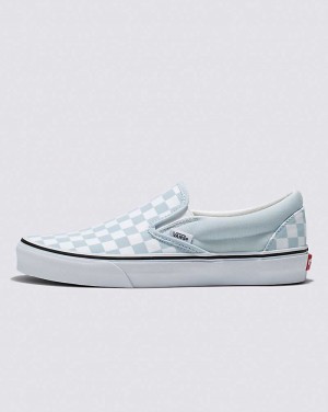 Vans Classic Slip-On Checkerboard Ayakkabı Kadın Mavi Beyaz | Türkiye UTF125687