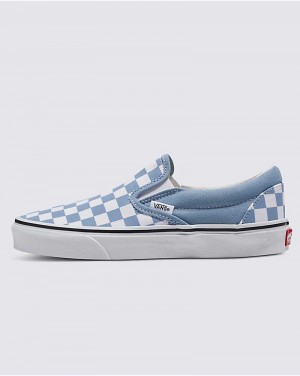 Vans Classic Slip-On Checkerboard Ayakkabı Kadın Mavi | Türkiye OQD296384