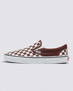 Vans Classic Slip-On Checkerboard Ayakkabı Erkek Çikolata | Türkiye UAD784305