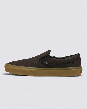 Vans Classic Slip-On Herringbone Ayakkabı Kadın Siyah Kahverengi | Türkiye KLC254103