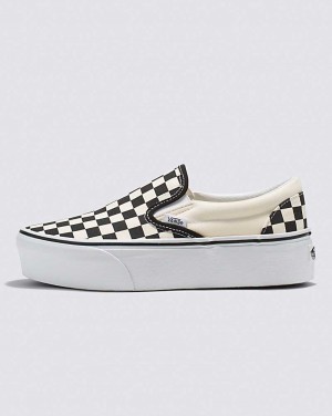 Vans Classic Slip-On Stackform Ayakkabı Kadın Siyah Beyaz | Türkiye FMV174268