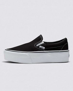 Vans Classic Slip-On Stackform Ayakkabı Kadın Siyah Beyaz | Türkiye JYT617829