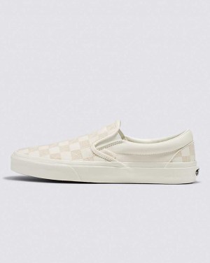 Vans Classic Slip-On Stitch Checkerboard Ayakkabı Kadın Bej Rengi | Türkiye HIN065174