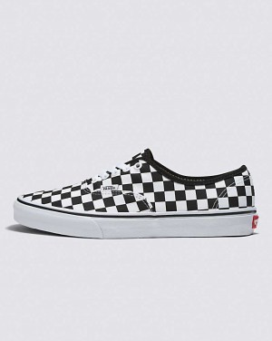 Vans Customs Checkerboard Authentic Geniş Ayakkabı Erkek Siyah Beyaz | Türkiye HRX491023