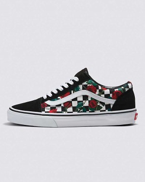 Vans Customs Checkerboard Roses Old Skool Ayakkabı Erkek Renkli | Türkiye XCS617329