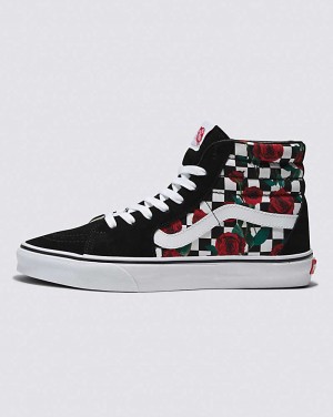 Vans Customs Checkerboard Roses Sk8-Hi Ayakkabı Kadın Renkli | Türkiye JGK095142