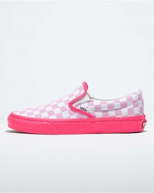 Vans Customs Checkerboard Slip-On Ayakkabı Kadın Pembe Beyaz | Türkiye QBS526740