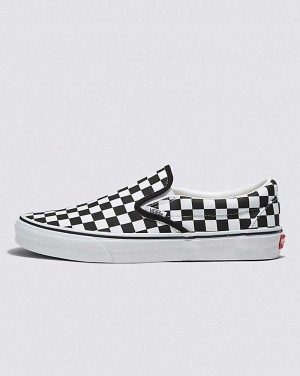 Vans Customs Checkerboard Slip-On Geniş Ayakkabı Erkek Siyah Beyaz | Türkiye YEX869245