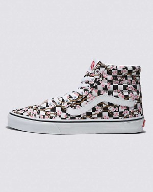 Vans Customs Cherry Blossom Checkerboard Sk8-Hi Ayakkabı Kadın Renkli | Türkiye TUB208317