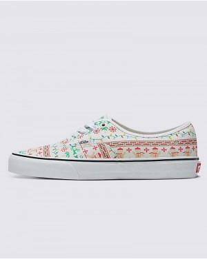 Vans Customs Christmas Kazak Authentic Ayakkabı Kadın Beyaz | Türkiye OSA763849