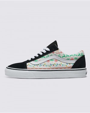 Vans Customs Christmas Kazak Old Skool Ayakkabı Kadın Beyaz | Türkiye DGC641923