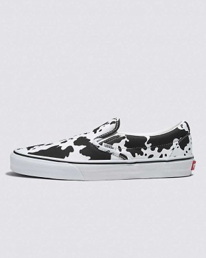 Vans Customs Cow Print Slip-On Ayakkabı Kadın Siyah Beyaz | Türkiye NMI184075