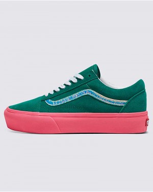 Vans Customs Elevated Ultramarin Süet Platform Old Skool Ayakkabı Kadın Yeşil | Türkiye DKB158067