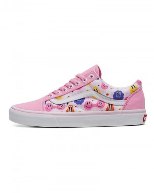 Vans Customs Image Library Smiley Old Skool Ayakkabı Kadın Pembe | Türkiye KFC967351