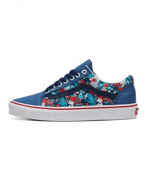 Vans Customs Image Library Strawberry Field Old Skool Ayakkabı Erkek Mavi | Türkiye OKJ804195