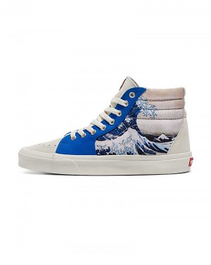 Vans Customs Image Library Wave Sk8-Hi Ayakkabı Kadın Mavi Beyaz | Türkiye FZN642579