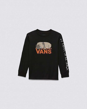 Vans Küçük Çocuk Chillax Long Sleeve Tişört Çocuk Siyah | Türkiye PTI470592