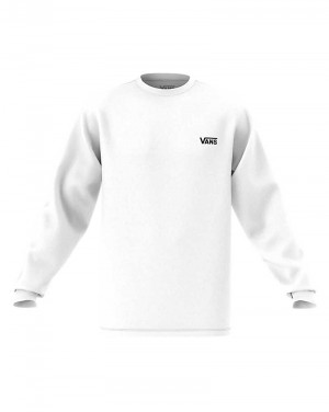 Vans Left Chest Hit Long Sleeve Tişört Erkek Beyaz | Türkiye FIA460953