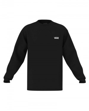 Vans Left Chest Hit Long Sleeve Tişört Erkek Siyah Beyaz | Türkiye XTM094728