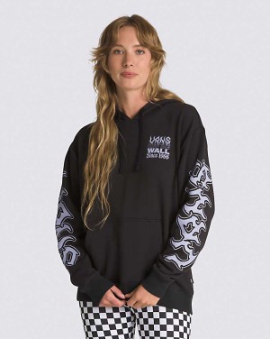 Vans Manic Türleri Boyfriend Pullover Kapşonlu Kadın Siyah | Türkiye TBZ018354