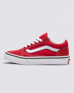 Vans Old Skool Ayakkabı Çocuk Kırmızı Beyaz | Türkiye IUZ290865