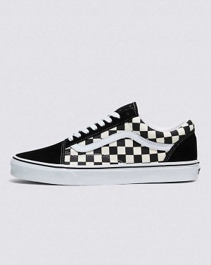 Vans Old Skool Primary Check Ayakkabı Erkek Siyah Beyaz | Türkiye XWO812536