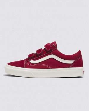 Vans Old Skool V Süet Kanvas Ayakkabı Kadın Kırmızı | Türkiye PRK718305