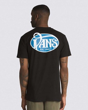 Vans Oval Script Tişört Erkek Siyah | Türkiye LVH125806