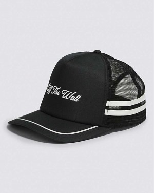 Vans Script Trucker Şapkalar Erkek Siyah | Türkiye ZAJ451826