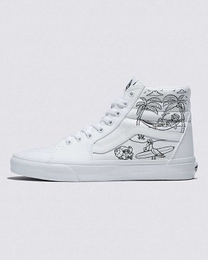 Vans Sk8-Hi Ayakkabı Erkek Beyaz | Türkiye JRU907624