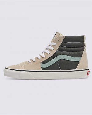 Vans Sk8-Hi Kanvas Süet Ayakkabı Erkek Siyah Bej Rengi | Türkiye OXF234097