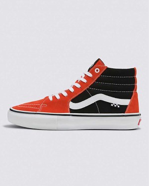 Vans Skate Sk8-Hi Kaykay Ayakkabısı Erkek Kırmızı Siyah | Türkiye LYI504629