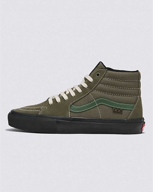 Vans Skate Sk8-Hi Kaykay Ayakkabısı Kadın Yeşil Beyaz | Türkiye REJ561038