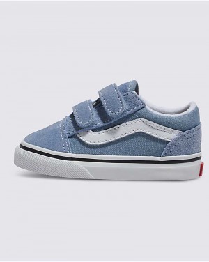 Vans Yürümeye Başlayan Old Skool V Ayakkabı Çocuk Mavi | Türkiye YIO851026