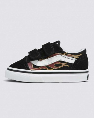 Vans Yürümeye Başlayan Old Skool V Ayakkabı Çocuk Siyah | Türkiye PHX648357