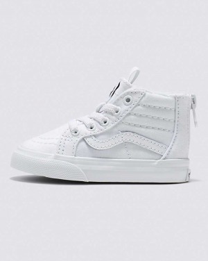 Vans Yürümeye Başlayan Sk8-Hi Zip Ayakkabı Çocuk Beyaz | Türkiye ZWG608345