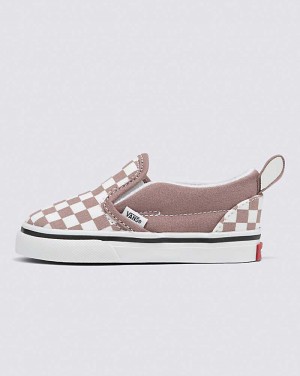 Vans Yürümeye Başlayan Slip-On V Checkerboard Ayakkabı Çocuk Pembe | Türkiye ODQ074218