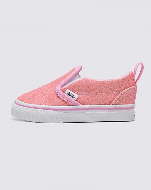 Vans Yürümeye Başlayan Slip-On V Glitter Ayakkabı Çocuk Pembe | Türkiye GCA453169