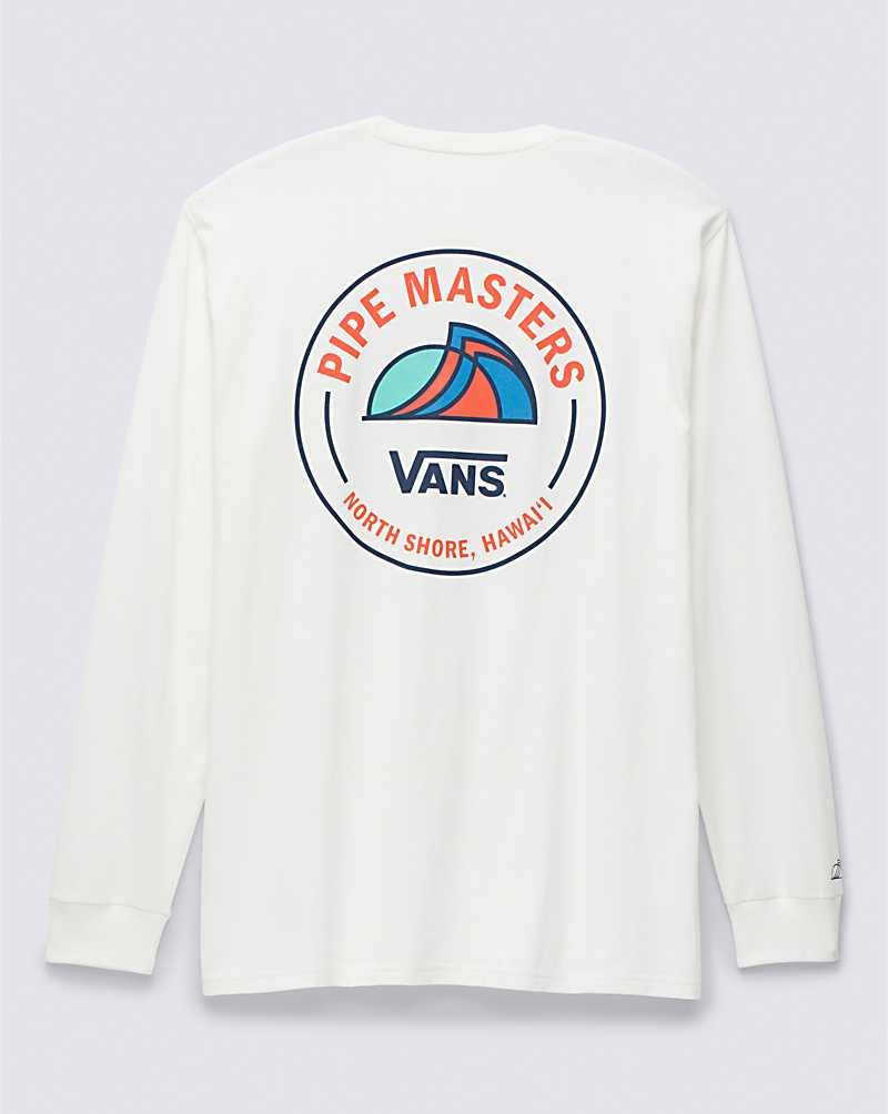 Vans 2023 Pipe Masters Lock Up Long Sleeve Tişört Erkek Beyaz | Türkiye JFT709481