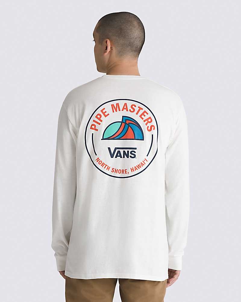 Vans 2023 Pipe Masters Lock Up Long Sleeve Tişört Erkek Beyaz | Türkiye JFT709481