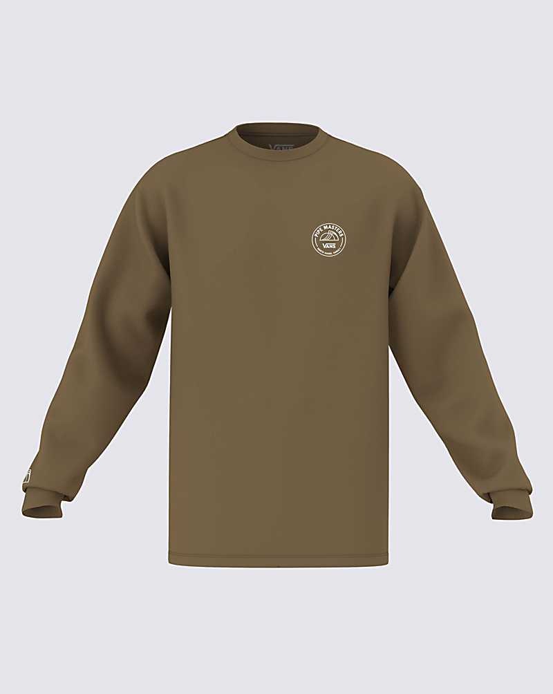 Vans 2023 Pipe Masters Poster Long Sleeve Tişört Erkek Kahverengi | Türkiye YPR986354